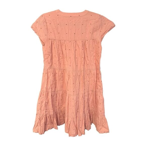 Roller Rabbit Dress S/XS Pink Cotton Acote Pamela Short Sleeve Flocking - Picture 8 of 13